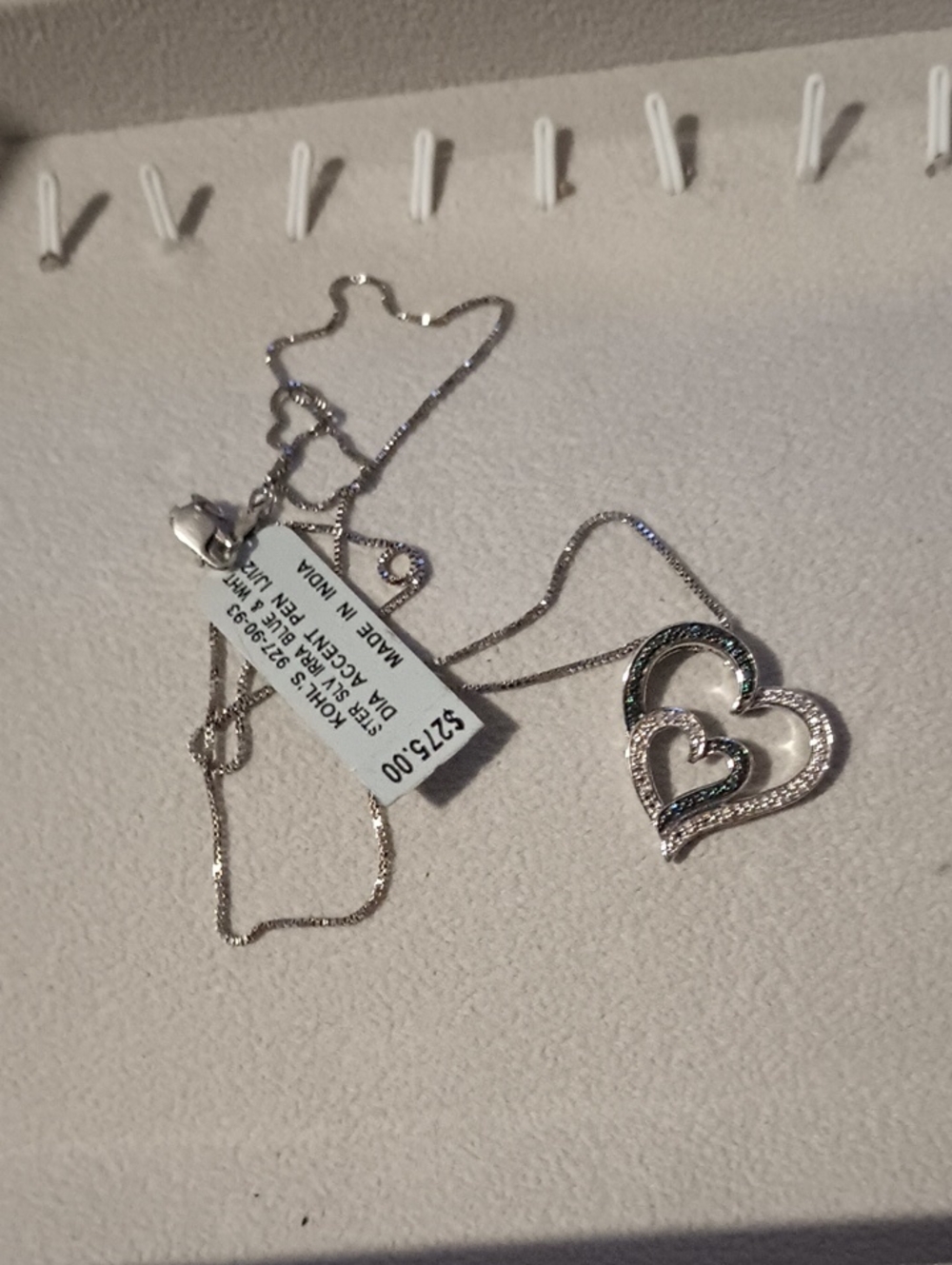 Kohl's Silver Double Heart Pendant Necklace